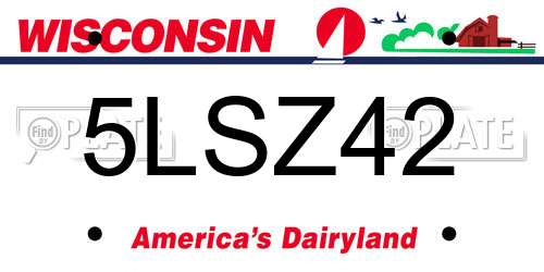 5LSZ42 Wisconsin License Plate