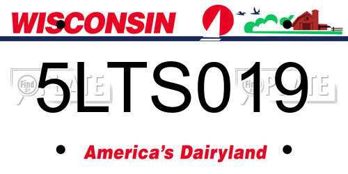 5LTS019 Wisconsin License Plate