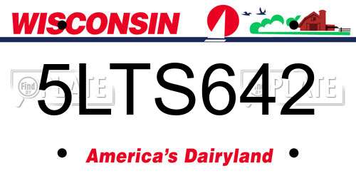 5LTS642 Wisconsin License Plate