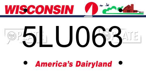 5LU063 Wisconsin License Plate