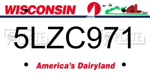 5LZC971 Wisconsin License Plate