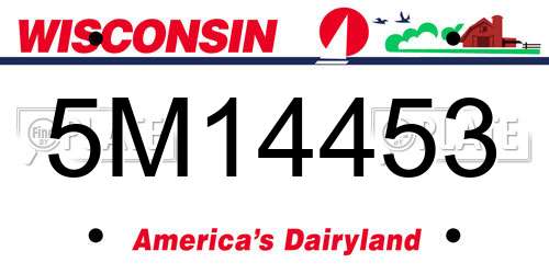 5M14453 Wisconsin License Plate
