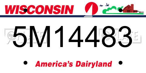 5M14483 Wisconsin License Plate