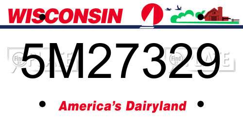 5M27329 Wisconsin License Plate