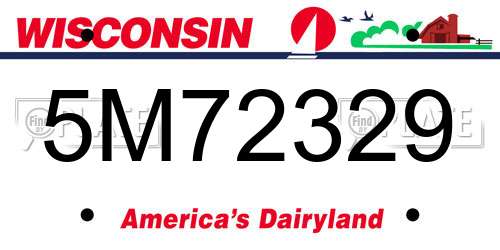 5M72329 Wisconsin License Plate