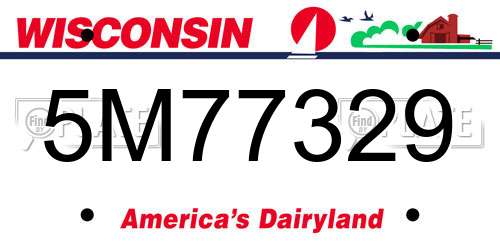 5M77329 Wisconsin License Plate