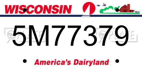 5M77379 Wisconsin License Plate