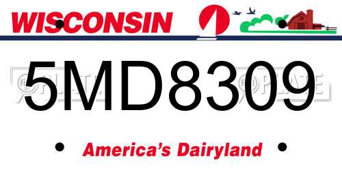 5MD8309 Wisconsin License Plate