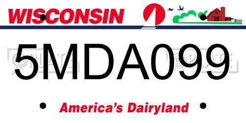 5MDA099 Wisconsin License Plate