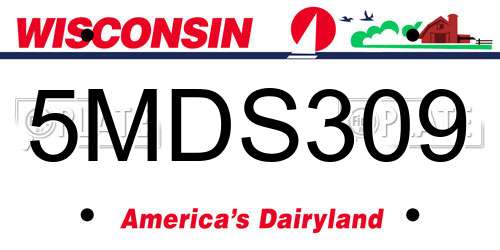 5MDS309 Wisconsin License Plate