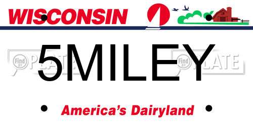 5MILEY Wisconsin License Plate
