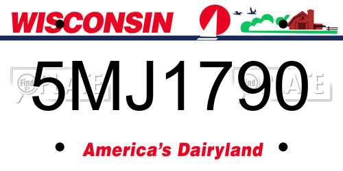 5MJ1790 Wisconsin License Plate