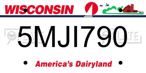 5MJI790 Wisconsin License Plate