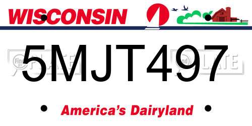 5MJT497 Wisconsin License Plate