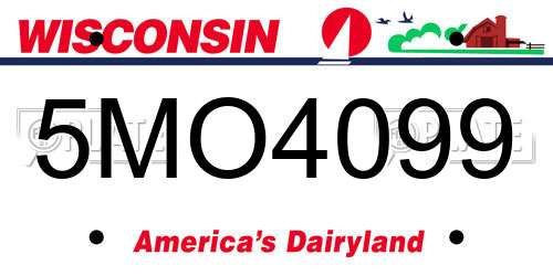 5MO4099 Wisconsin License Plate