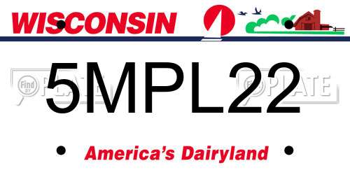 5MPL22 Wisconsin License Plate
