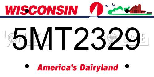 5MT2329 Wisconsin License Plate