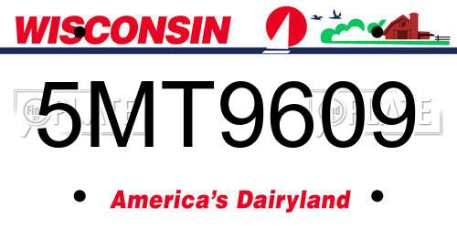 5MT9609 Wisconsin License Plate