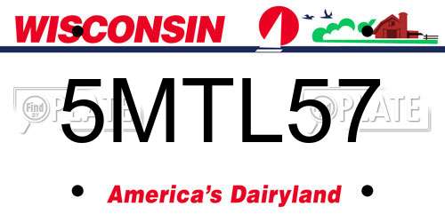 5MTL57 Wisconsin License Plate
