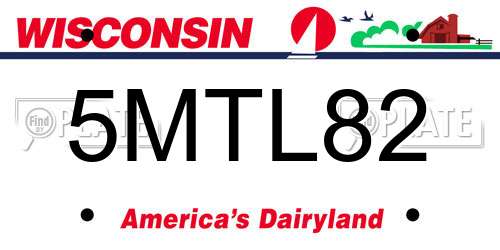 5MTL82 Wisconsin License Plate