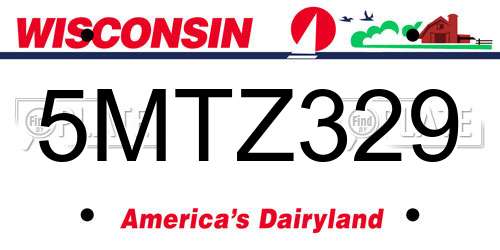 5MTZ329 Wisconsin License Plate