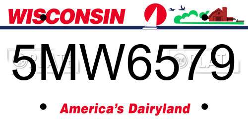 5MW6579 Wisconsin License Plate