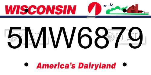 5MW6879 Wisconsin License Plate
