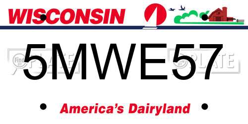 5MWE57 Wisconsin License Plate