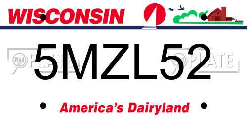 5MZL52 Wisconsin License Plate