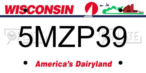 5MZP39 Wisconsin License Plate