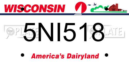 5NI518 Wisconsin License Plate