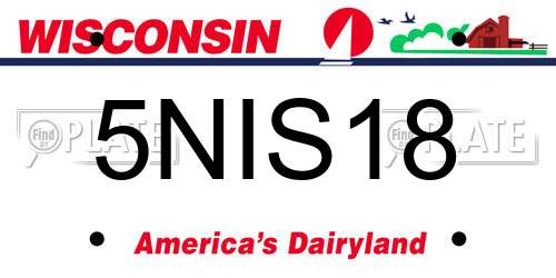 5NIS18 Wisconsin License Plate