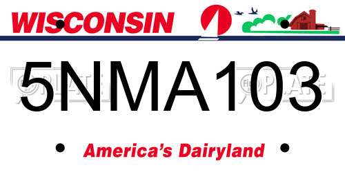 5NMA103 Wisconsin License Plate