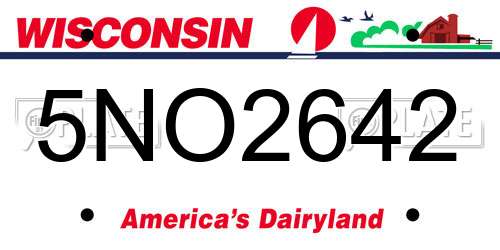 5NO2642 Wisconsin License Plate