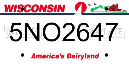 5NO2647 Wisconsin License Plate