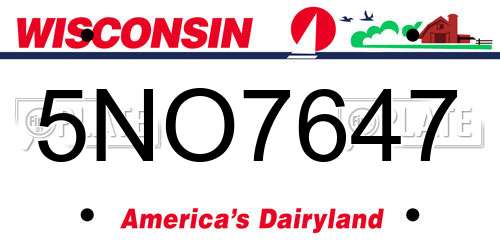 5NO7647 Wisconsin License Plate