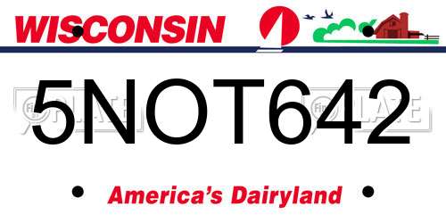5NOT642 Wisconsin License Plate