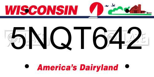 5NQT642 Wisconsin License Plate