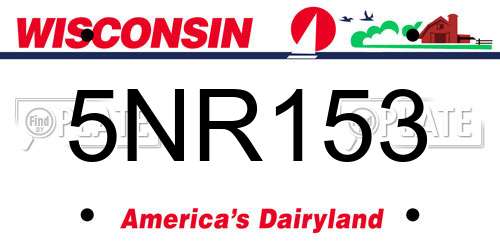 5NR153 Wisconsin License Plate
