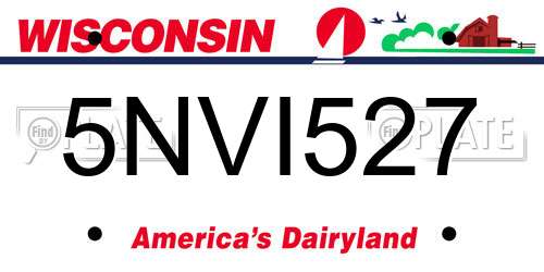 5NVI527 Wisconsin License Plate