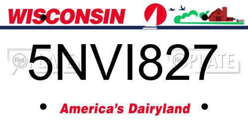 5NVI827 Wisconsin License Plate