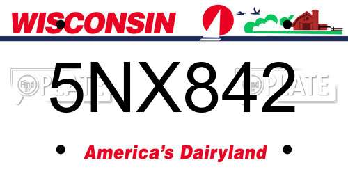 5NX842 Wisconsin License Plate