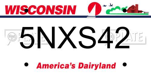 5NXS42 Wisconsin License Plate