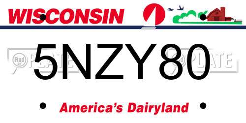 5NZY80 Wisconsin License Plate
