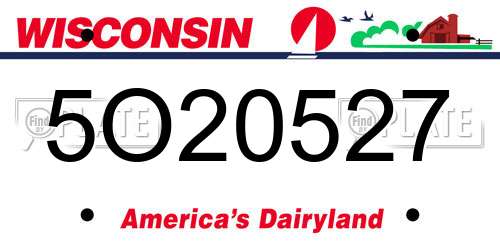 5O20527 Wisconsin License Plate