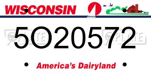 5O20572 Wisconsin License Plate