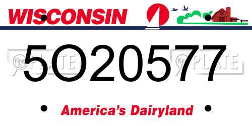 5O20577 Wisconsin License Plate