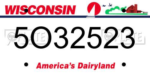 5O32523 Wisconsin License Plate