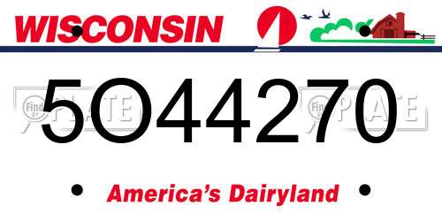 5O44270 Wisconsin License Plate