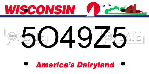 5O49Z5 Wisconsin License Plate